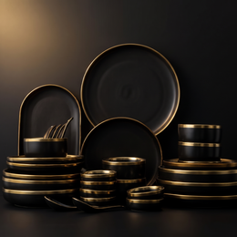 Gilt Rim Porcelain Service