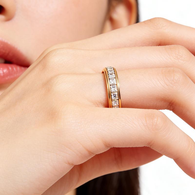 Steel Spinner Ring worn on the hand