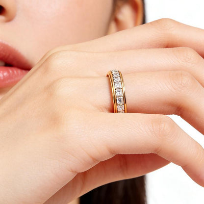 Steel Spinner Ring worn on the hand