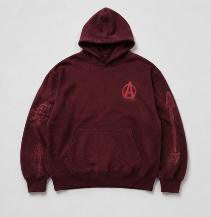 Bleached Marvel Hoodie Red