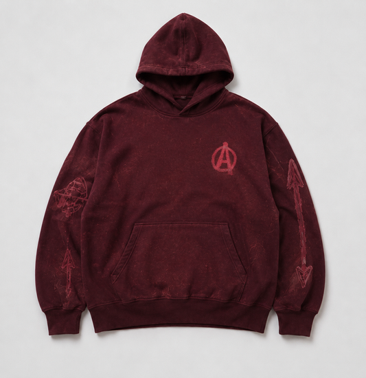 Bleached Marvel Hoodie Red