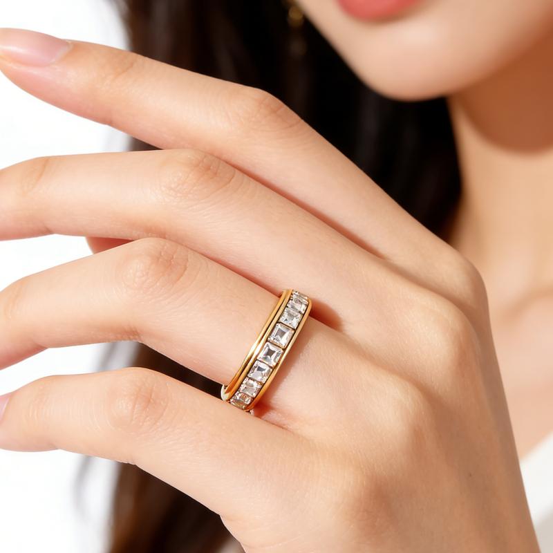 Steel Spinner Ring worn on the hand