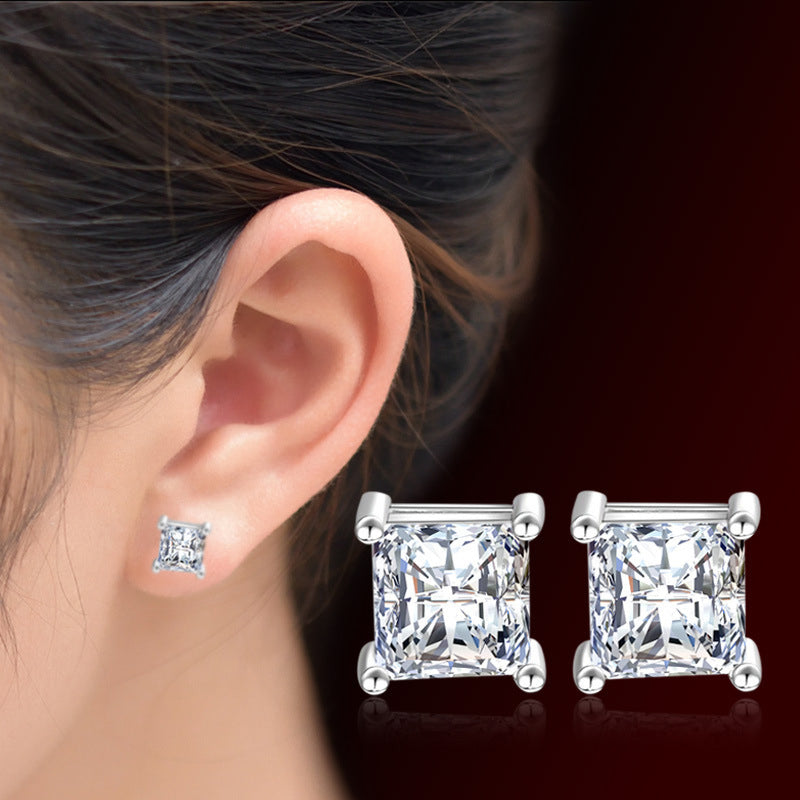 Princess Stud Earrings, worn