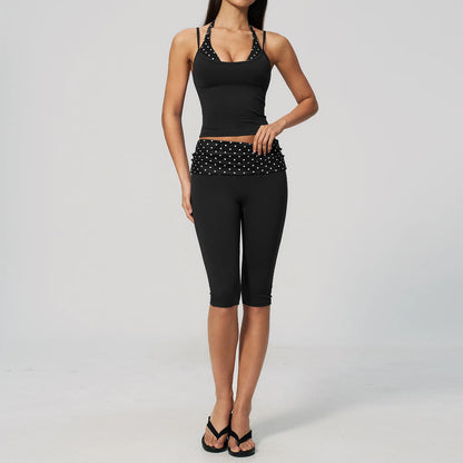 Chic Polka Dot & Striped Yoga Set