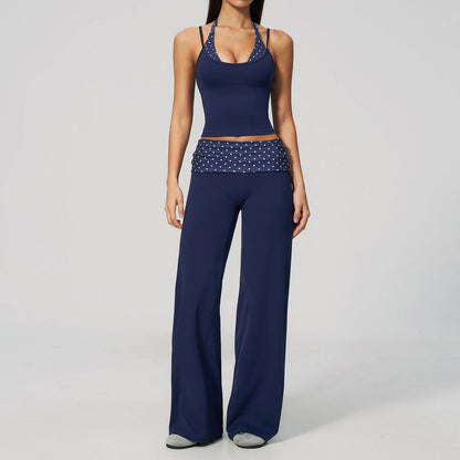 Chic Polka Dot & Striped Yoga Set