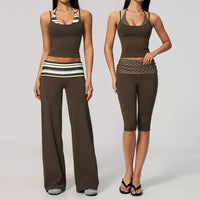 Chic Polka Dot & Striped Yoga Set