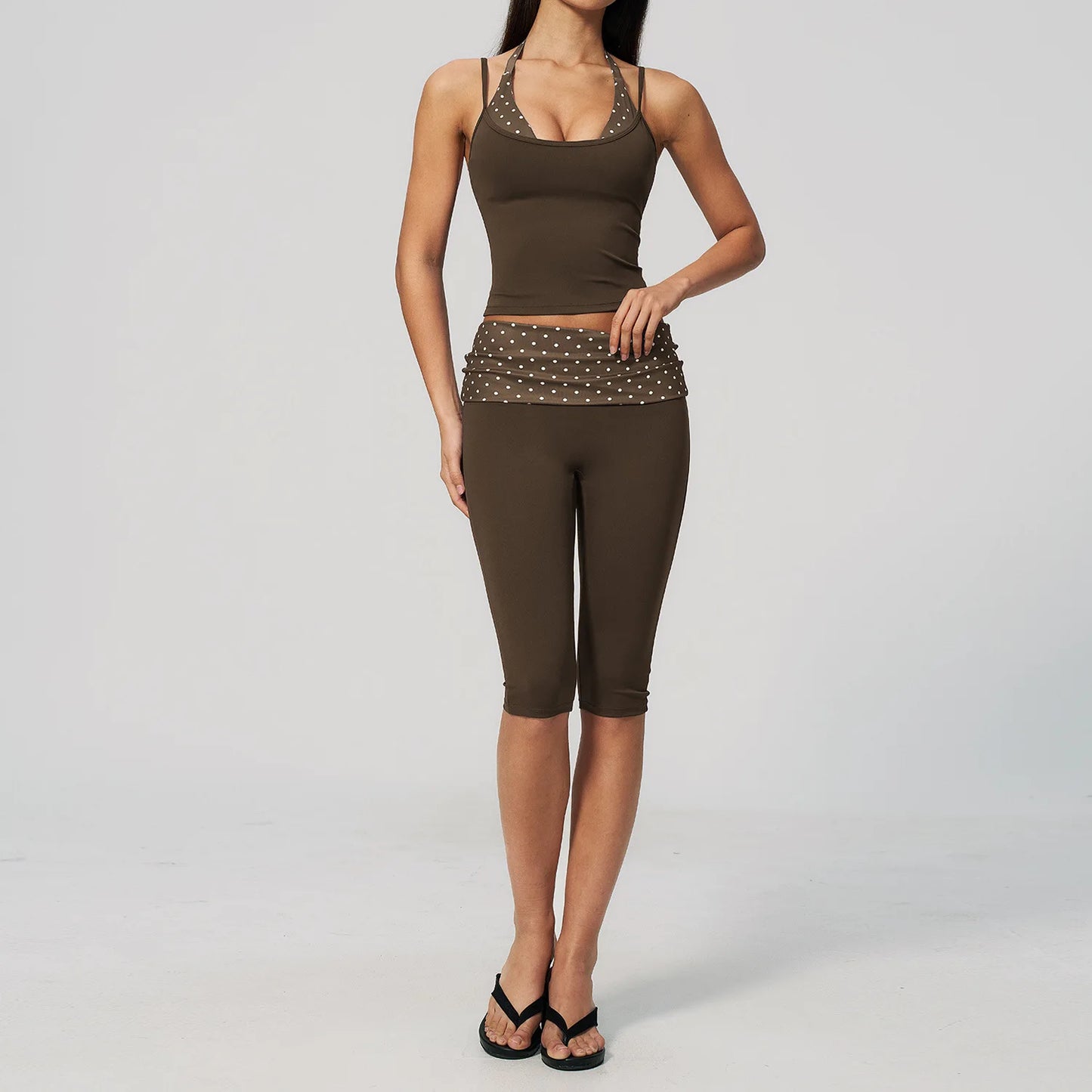 Chic Polka Dot & Striped Yoga Set