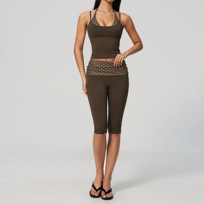 Chic Polka Dot & Striped Yoga Set