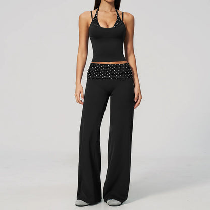 Chic Polka Dot & Striped Yoga Set