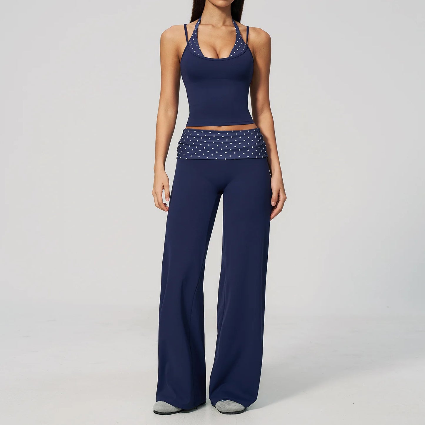 Chic Polka Dot & Striped Yoga Set