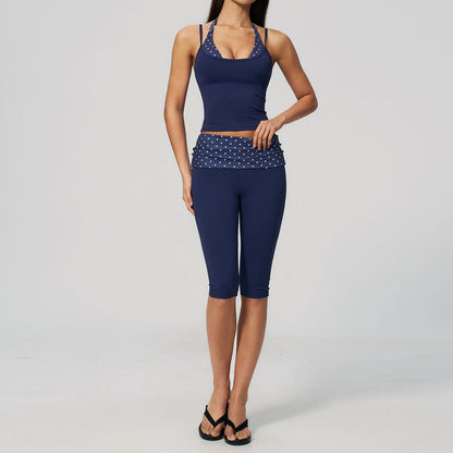 Chic Polka Dot & Striped Yoga Set