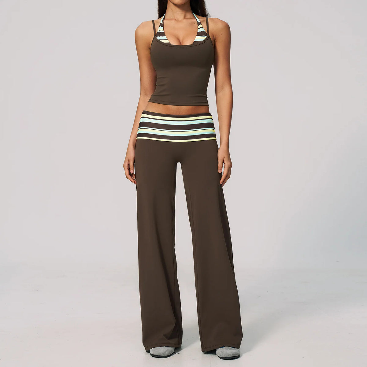Chic Polka Dot & Striped Yoga Set