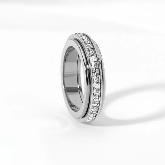 Steel Spinner Ring — silver finish