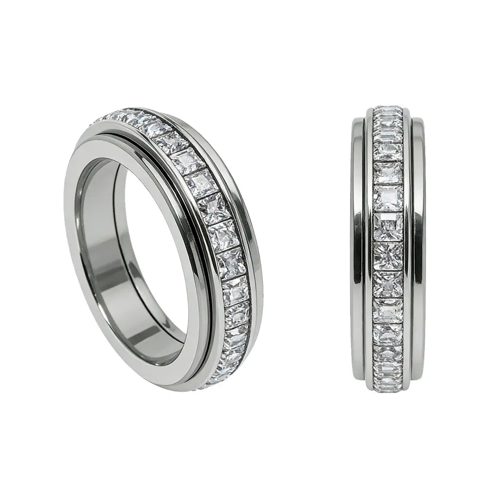 Steel Spinner Ring — pair