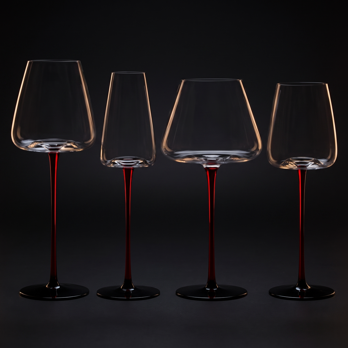The Full Service, four shapes on one stem, black ground