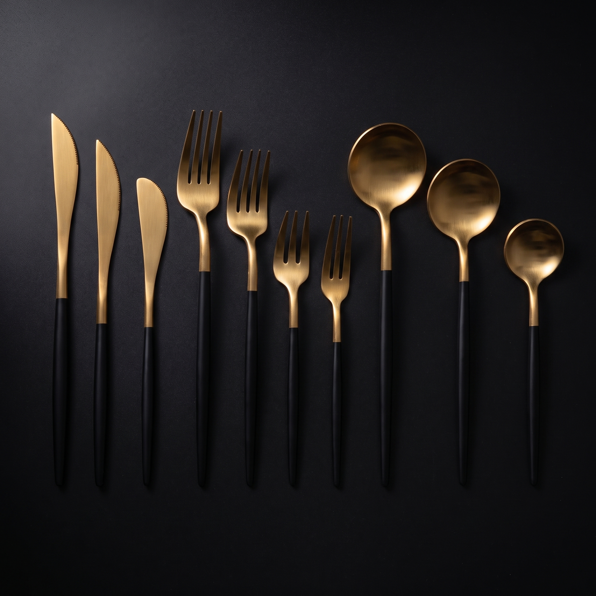Onyx Handle Flatware, service for four