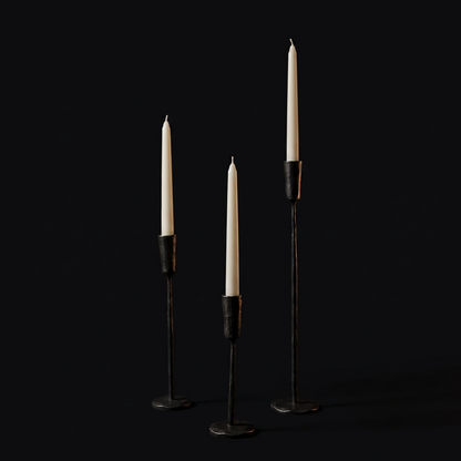 The three graduated heights with ivory tapers